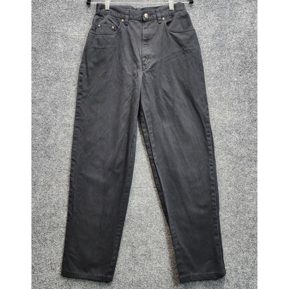 L.L. Bean Pants - L.L.Bean Vintage Women's High Waist 90s Mom Tapered Black‎ Chino Pants 10 Tall